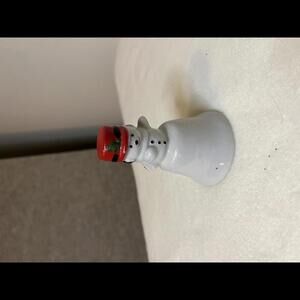 Vintage Charming Snowman Bell Ornament White 3.5" Tall